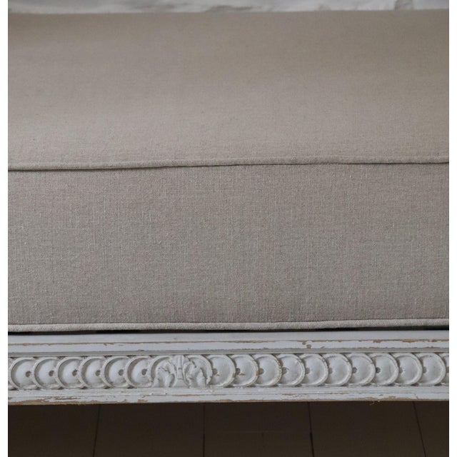 Louis XVI Style Daybed and French Linen For Sale - Image 9 of 14