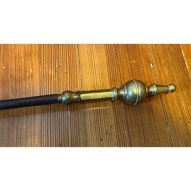 Antique Early 19th Century American Federal Brass & Iron Fireplace Shovel 1800 - 1820 For Sale - Image 12 of 12