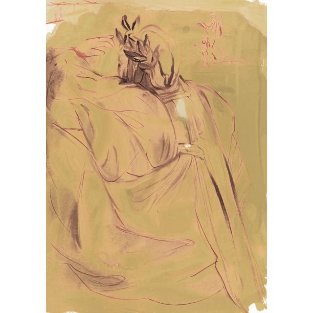 Abstract 1963 Dalí Divine Comedy Engraving Purgatoire Chant 30 "La Repentance of Dante" (The Repentance of Dante) For Sale - Image 3 of 9