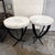 Design Plus Gallery presents the Pair of the Coronation Accent Tables by Revelation from Uttermost. Each table has a round...