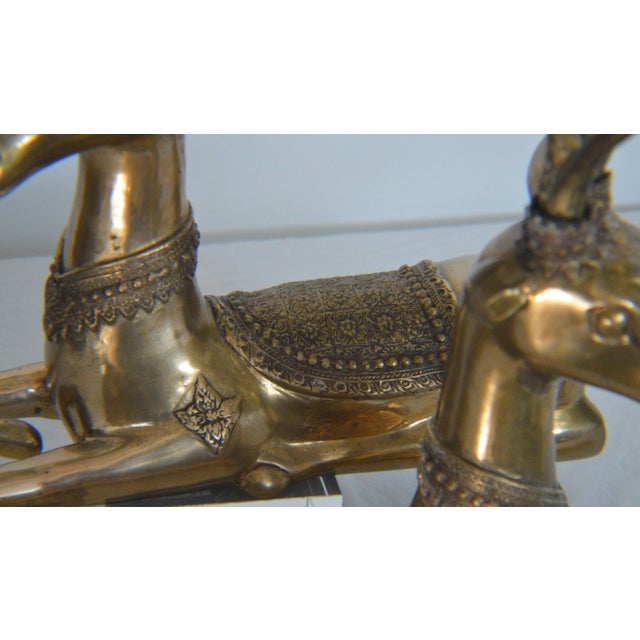Large 1970s Brass Sarreid Style Resting Deer Stag - A Pair For Sale In Cincinnati - Image 6 of 7