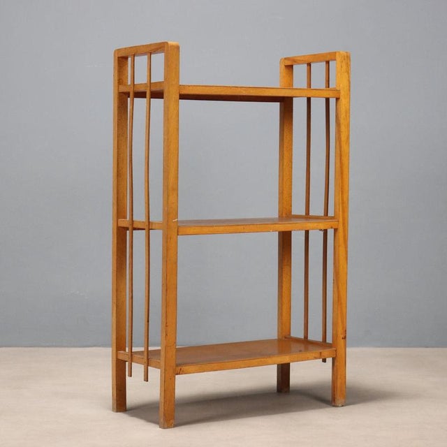 Brown Small Vintage Poplar Veneer Bookcase, Italy, 1970s For Sale - Image 8 of 9