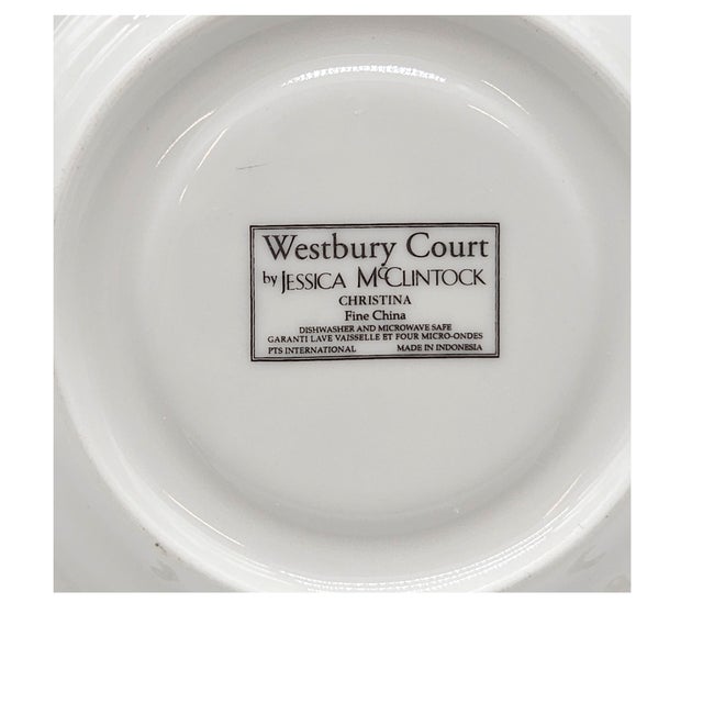 Ceramic Late 20th Century Jessica McClintock Westbury Court Christina Floral Cups & Saucers, Set of 5 For Sale - Image 7 of 16