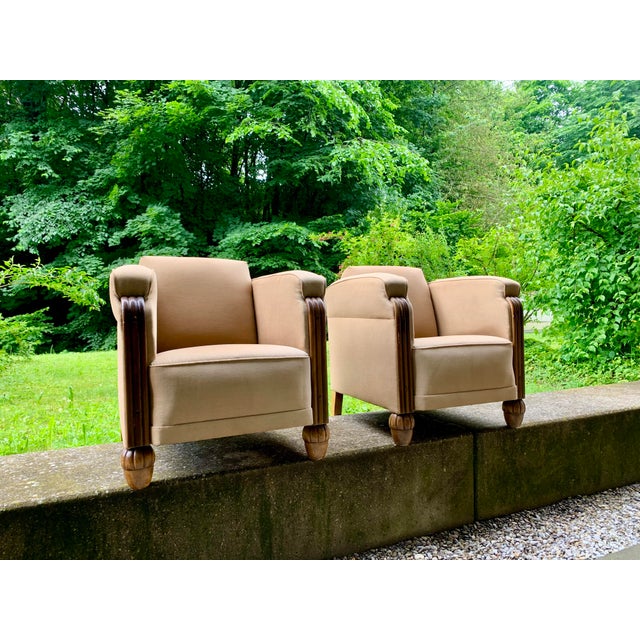 Wood Set of Vintage Art Deco Chairs in the style of Eugene Printz, 1920s For Sale - Image 7 of 18