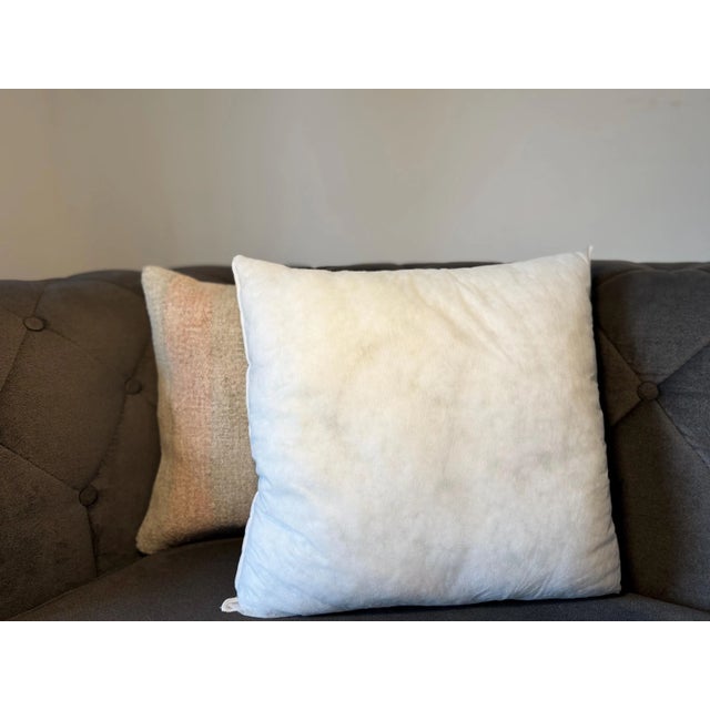 Turkish Earthy Hemp Throw Pillow, Sage Green Blush Pink Ivory Cushion, Handwoven Turkish Pillow With Insert, 16x16 In For Sale - Image 3 of 6