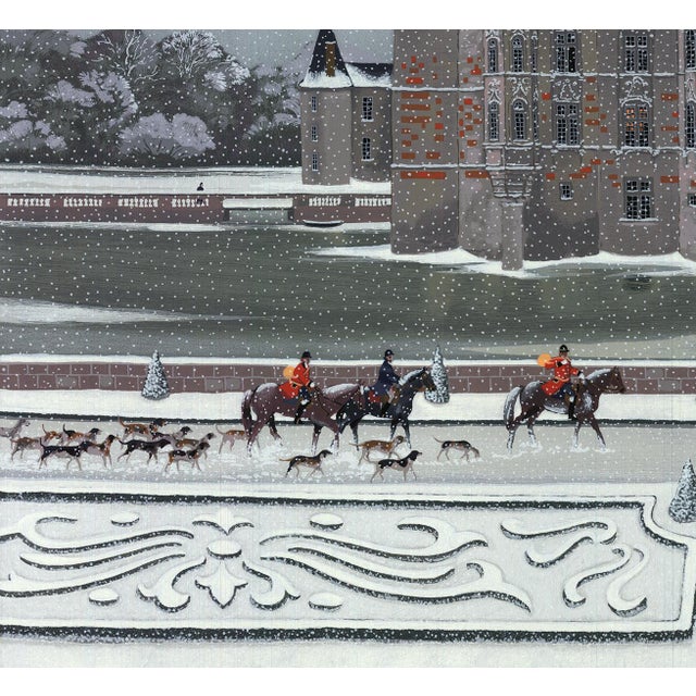 1990s Michel Delacroix Chasse a Cour, 1998 - Signed For Sale - Image 5 of 5