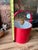 Up for consideration is a beautiful vintage red plastic ice bucket/champagne bucket with wooden handle. This would look...