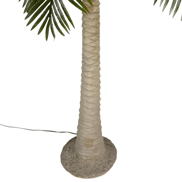Vintage 1960s Plaster Palm Tree Floor Lamp W/ Metal Bullet Shade - Tropical Tiki Island Beach Decor - Mario Torres Style For Sale In Philadelphia - Image 6 of 18