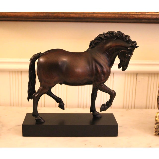 This is Giovanni Bologna's Bronzed Medici Horse Sculpture by Ancient Sculpture Gallery. Tabletop size with a height...