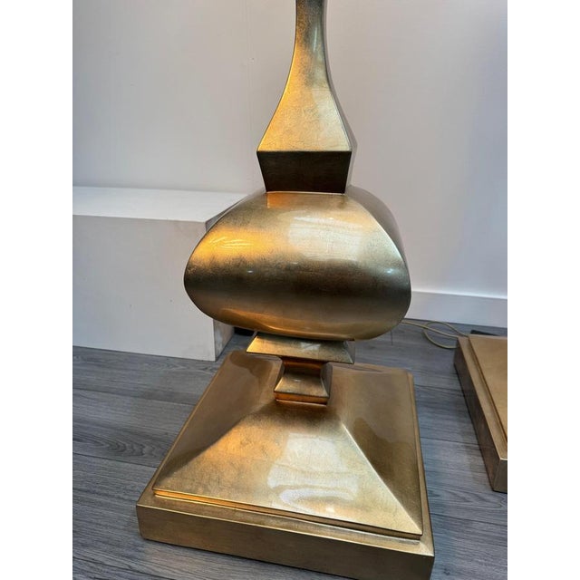 Architectural Gold Metal Floor Lamps by Alberto Smania, 1960s, Set of 2 For Sale - Image 3 of 9