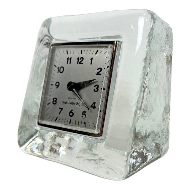 Postmodern Crystal Wiesenthalhutte Table Clock, 1980s For Sale