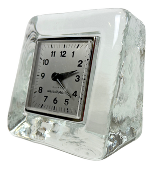 Postmodern Crystal Wiesenthalhutte Table Clock, 1980s