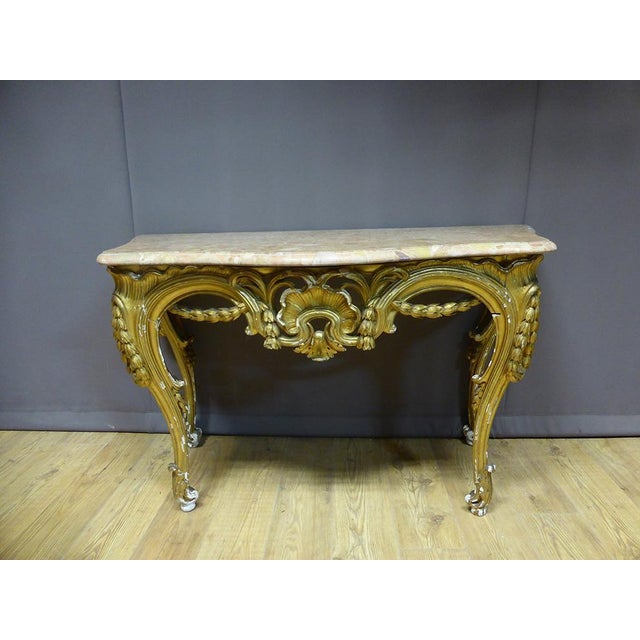 Louis XV Gilt Wood Console For Sale - Image 9 of 9
