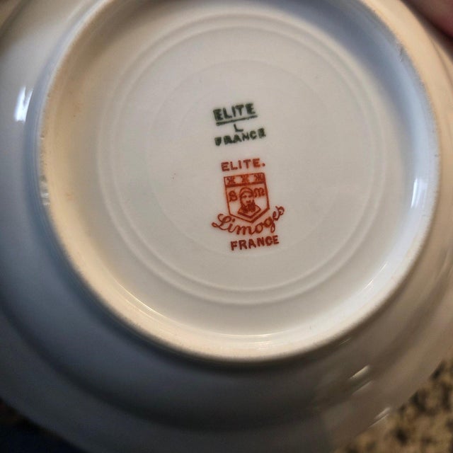 Antique 1896-1920 Elite Works Limoges France Gilded Porcelain Berry Bowls - Set of 4 A stunning set of four antique "Elite...