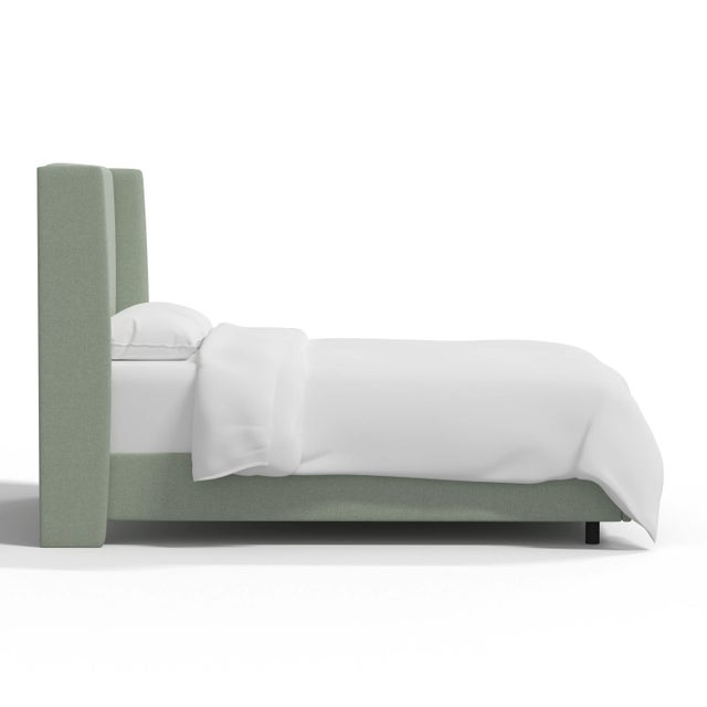 Spritely Home Jordan King Wingback Bed in Zuma Seafoam For Sale - Image 4 of 5