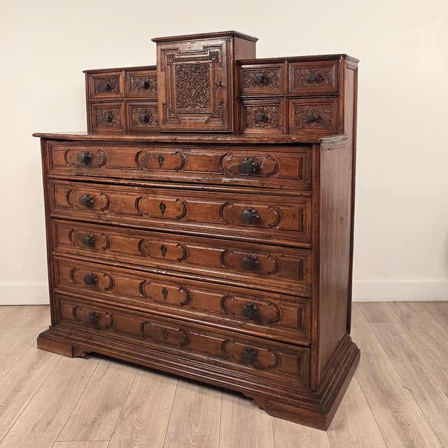 Wood Italian Walnut Baroque Chest, Circa 1780 For Sale - Image 7 of 11