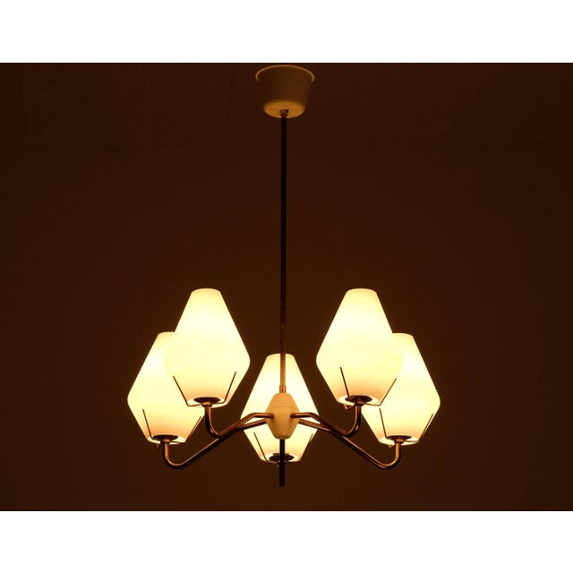 Swedish Brass Chandelier from Asea, 1950s For Sale - Image 3 of 11