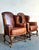 Vintage Italian Leather Wingback Chairs - A Pair For Sale - Image 10 of 12
