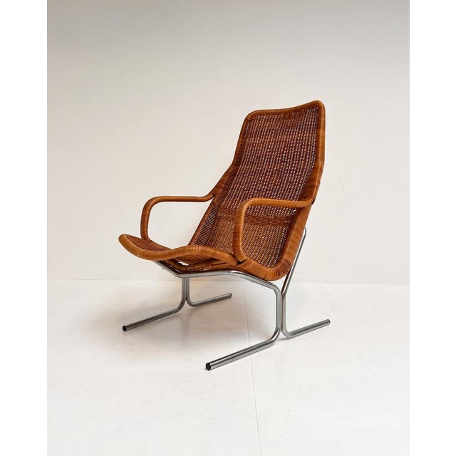 Model 514 Armchair in Rattan by Dirk van Sliedregt, 1970s For Sale - Image 12 of 12
