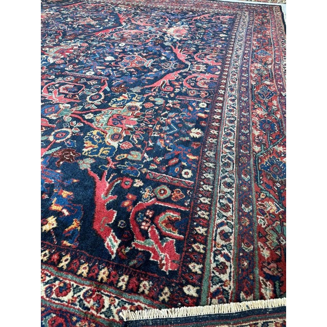 Textile PALATIAL Antique Persian Mahal "Mostofi Mustafi" Design Gorgeous Sushi Pinks Rug 12.4 x 16.6 For Sale - Image 7 of 14