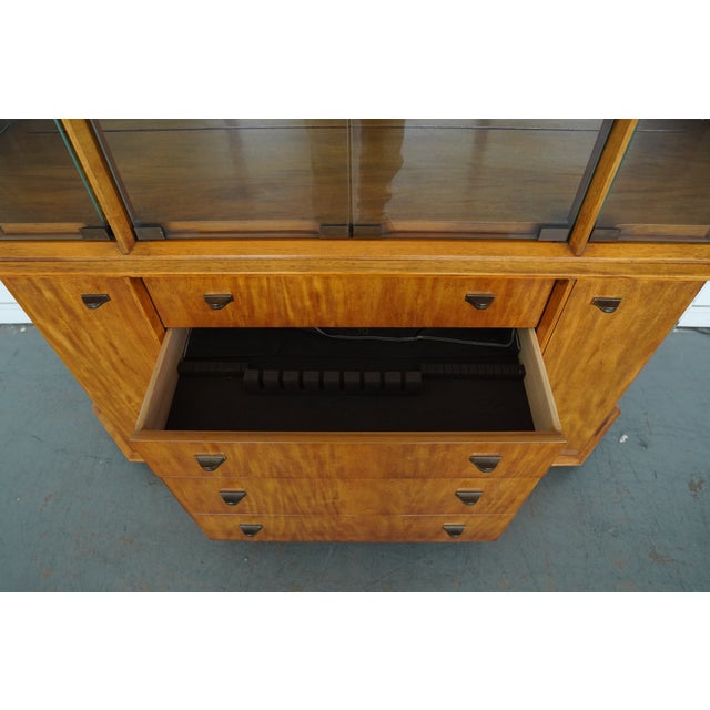 Vintage Drexel Formations Burl Wood Display Cabinet For Sale - Image 11 of 16