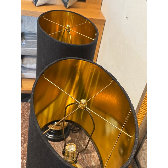Vintage Kovacs Mid-Century Modern Brass Table Lamps - Pair For Sale In Los Angeles - Image 6 of 7