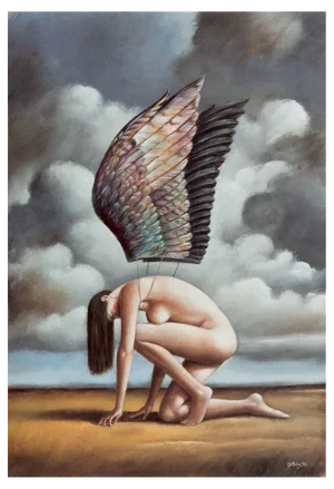 Rafal Olbinski, Wings, An Angel, 2020, Giclée Print