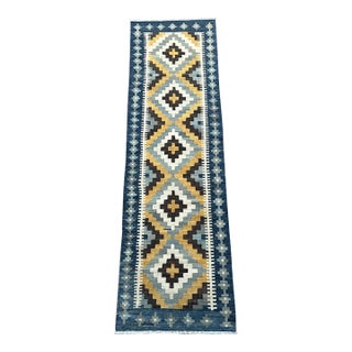 1990s Tribal Kilim Flat Weave Runner Rug For Sale