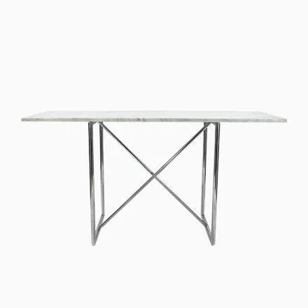 Italian Steel and Marble Console Tables from Bieffeplast, 1980s, Set of 2 For Sale - Image 6 of 6