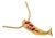 18K Yellow Gold Ruby Diamond Fish Slide Pendant For Sale