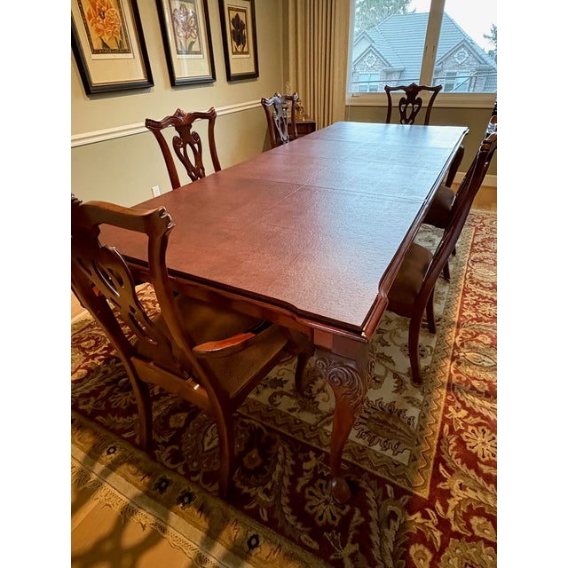 Thomasville Styled After Thomasville Collector's Cherry Dining Table and Chairs For Sale - Image 4 of 15