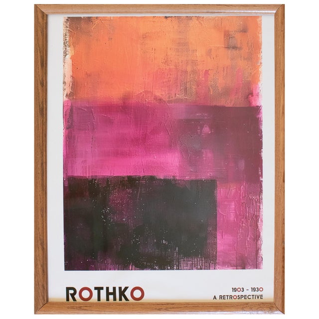 Two framed posters "Rothko 1903-1930 A Retrospective". Undated. As found. Protected with acrylic glass, wood frames, paper...