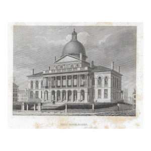19th Century Massachusetts State House, Boston Engraving