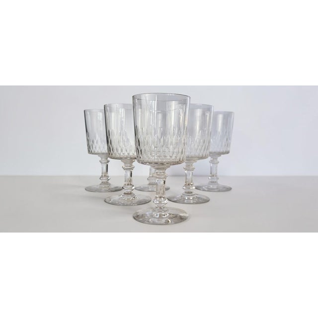 Water Glasses with Richelieu Champigny Pattern from Baccarat, 1920s, Set of 6 For Sale - Image 6 of 10