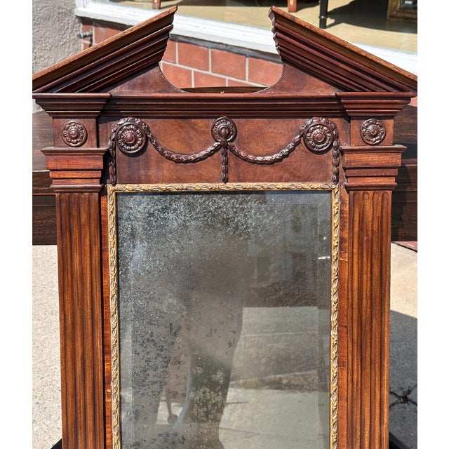 Regency Style Burton-Ching Walnut & Giltwood Antiqued Mirror For Sale In Los Angeles - Image 6 of 6