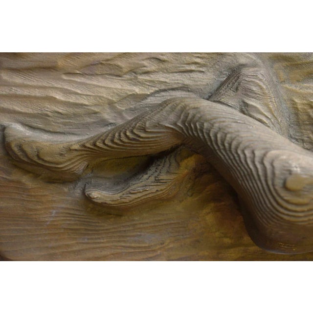 Wood Vintage Gold-Painted Carved Wood Nude in Repose, Circa 1950s For Sale - Image 7 of 12