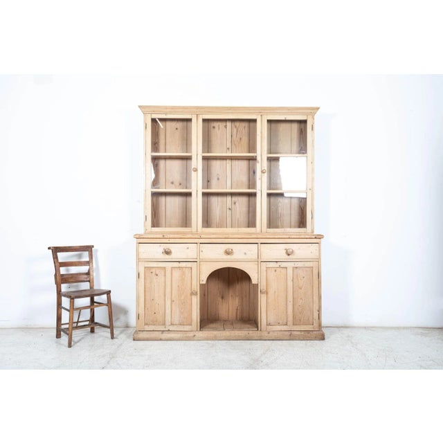 Large English Pine Glazed Panelled Dresser, 1860s For Sale - Image 5 of 15