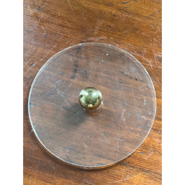 Blue Vintage Blue Ice Bucket With Gold Handle For Sale - Image 8 of 10