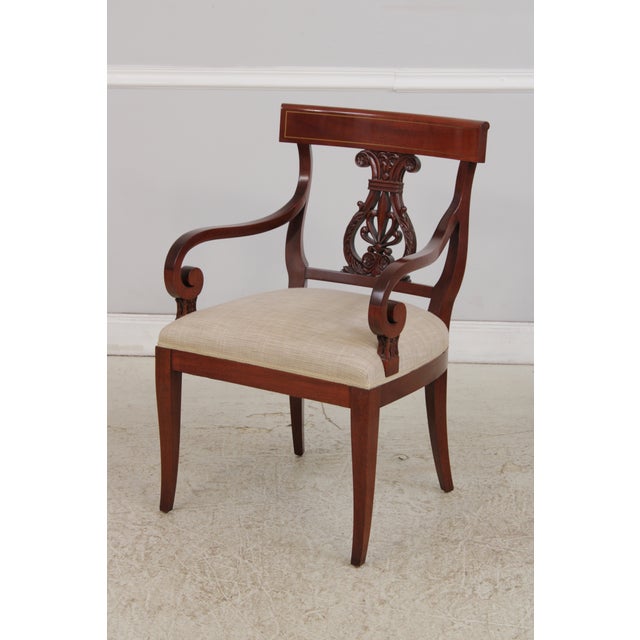 Kindel Furniture Set of 8 Kindel Neoclassical Mahogany Dining Room Chairs For Sale - Image 4 of 18