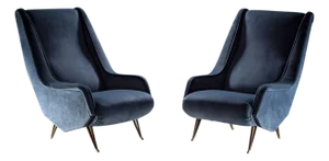Mid-20th Century Pair of ISA Bergamo Armchairs, Italy