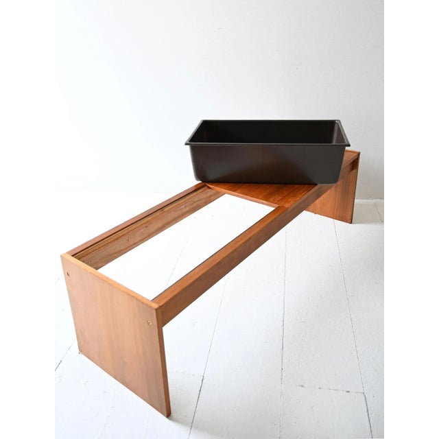 Vintage Scandinavian Teak Coffee Table with Flower Holder, 1960s For Sale - Image 6 of 8