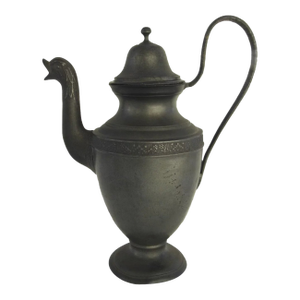 19th Century French Pewter Ewer Tea Coffee Pot Swan Duck Bird Spout