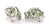 Contemporary Mid 20th Century Pair of Peridot & Diamonds 14k White Gold Wide Semi Hoop Earrings For Sale - Image 3 of 5
