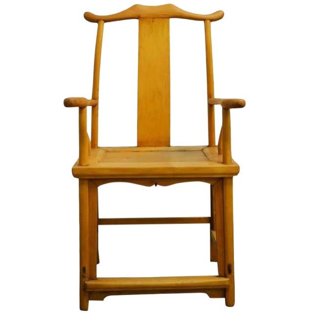 Antique Natural Wood Lamp Hanger Side Chair From China, 19th Century For Sale