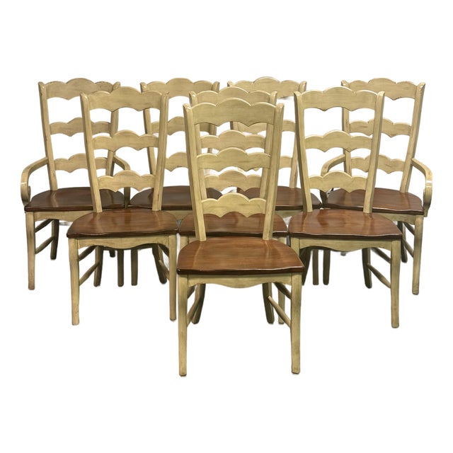 Late 20th Century Hooker Furniture Ladderback Dining Chairs - Set of 8 For Sale