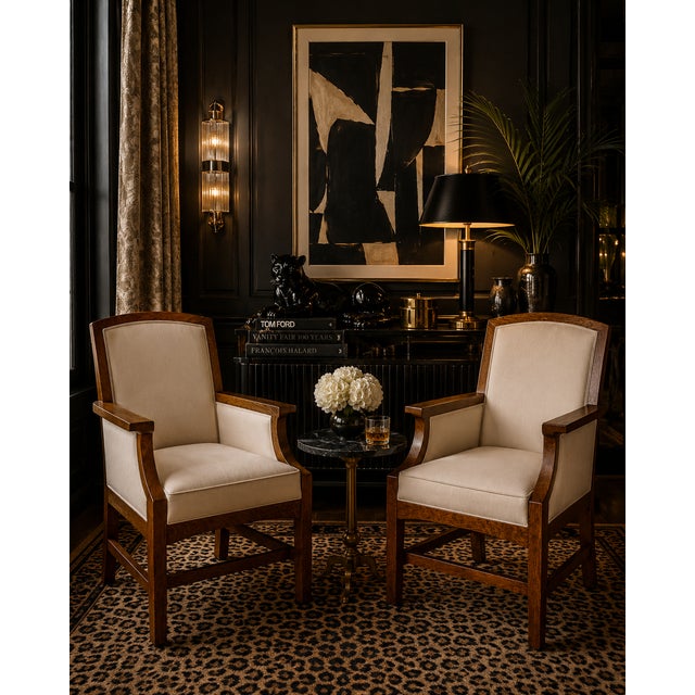 Late 20th Century Pair of Stickley Quarter-Sawn Oak Upholstered Armchairs For Sale In Los Angeles - Image 6 of 6