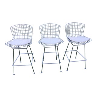 Knoll Bertoia Chrome Bar Stools - Set of 3 For Sale
