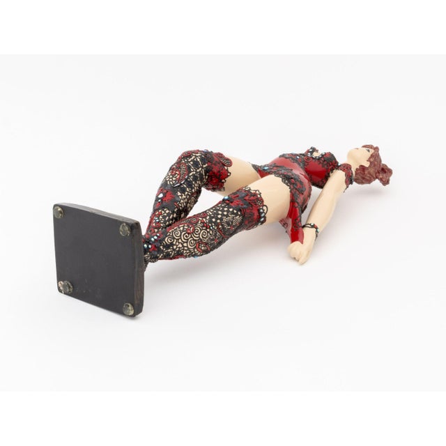 Josepha Standing Woman in a Red Dress Resin Sculpture For Sale - Image 13 of 14