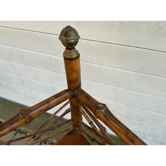 Antique Bamboo Corner Étagère For Sale - Image 9 of 12