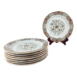 Dinner Plates with Rouen Sainfoin Pattern from Gien, 1990, Set of 8 For Sale